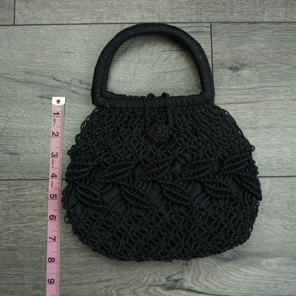 Mini Vintage Weaved Black Handbag - Picture 5 of 6